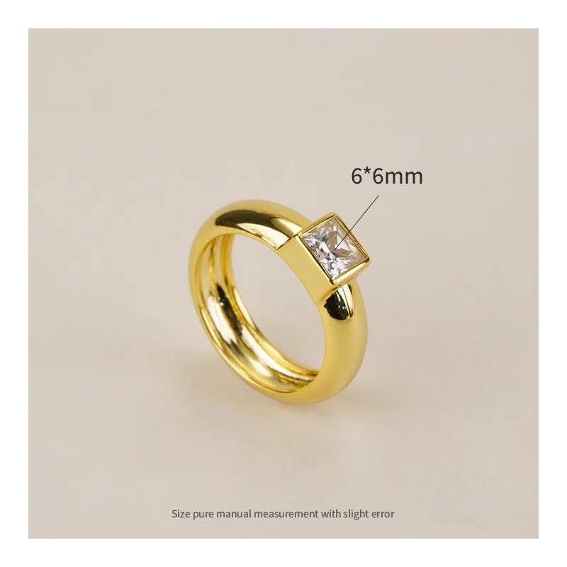 free video and picture Fine Jewelry Square Moissanite Ring 925 Silver Rings Gold Plated Square Moissanite Women Rings