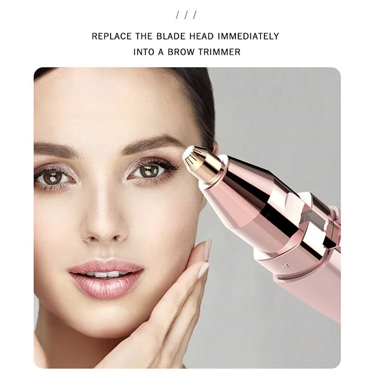 Usb Rechargeable Electric Eyebrow Trimmer 2In1 Lipstick Epilator Women Epilator Shaver