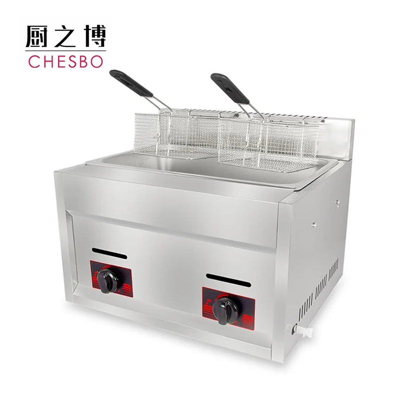 Commercial Stainless Steel Restaurant Gas Powered Deep Fryer