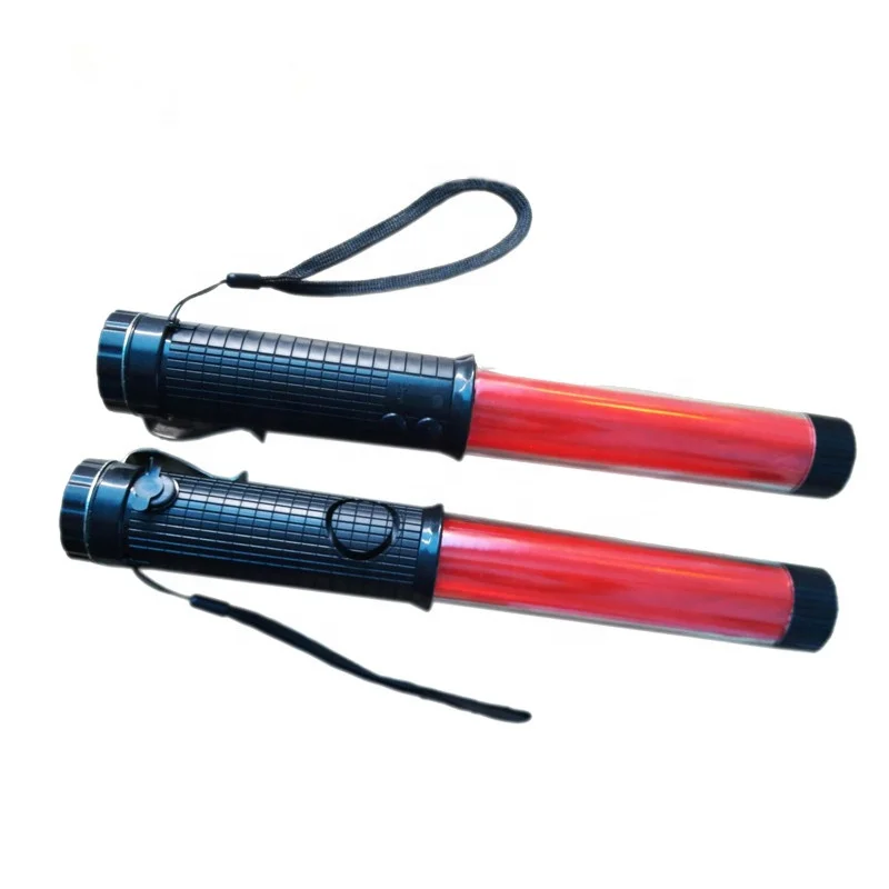High Quality LED Traffic Signal Wand Dry Battery 41*4CM Size Safety Flashing Control Baton Stick for Road Safety