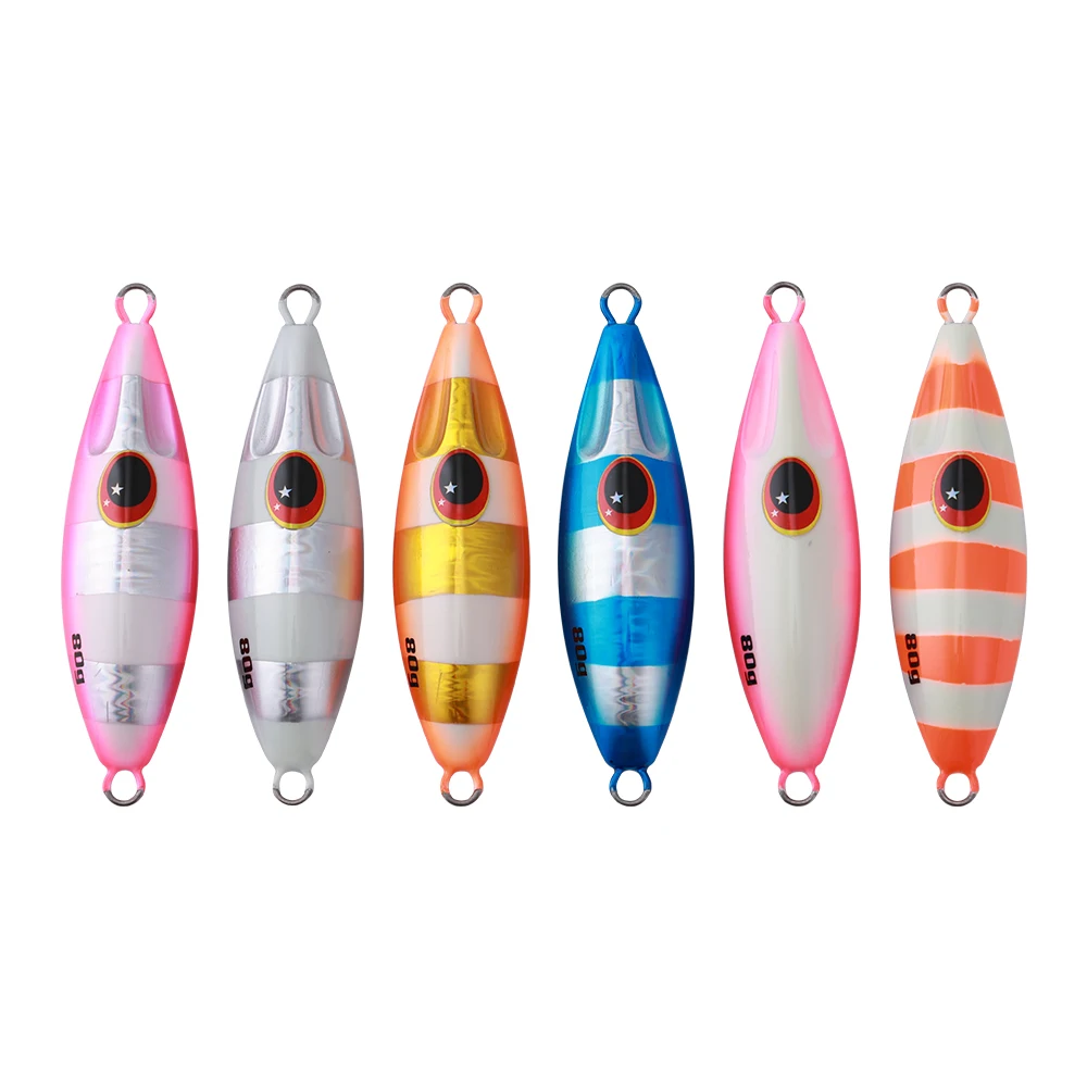 Jigging Pro 30g 40g 60g 80g Shore Casting Slow Pitch Jigs Fishing Metal Jigbaits Lead Jigging Saltwater Fishing Lure