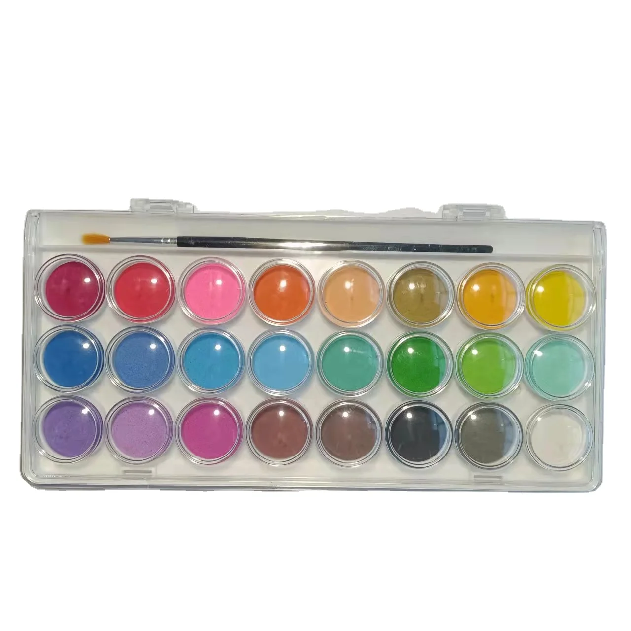 Amazon Hot selling Watercolor Paint Cake 24 Colors Bright color Water Color With Free Brush