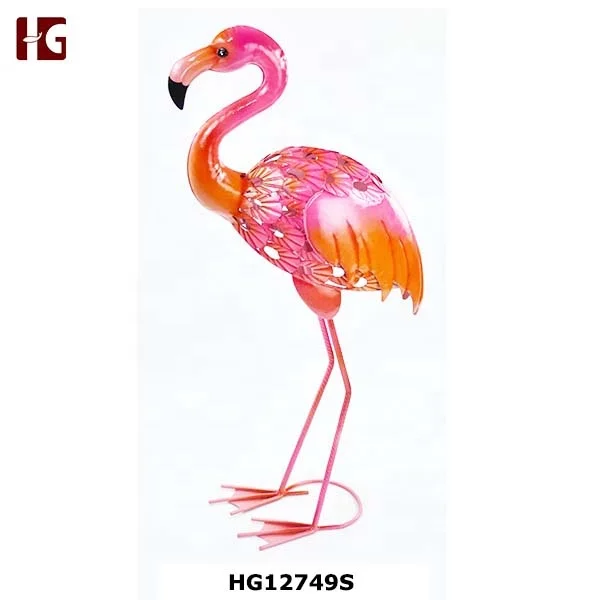 Flamingo Garden Statues Sculptures Metal Birds Yard Art Outdoor Statue