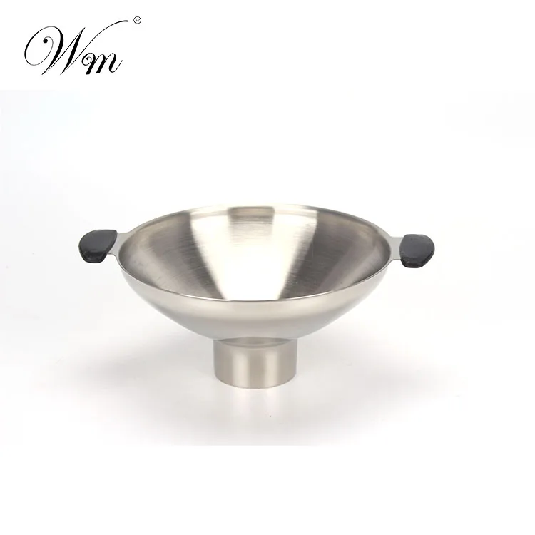 
Kitchen Widget Stainless Steel Funnel Filter Oil Liqud Condiment Jam Sauce Funnel with double handle 