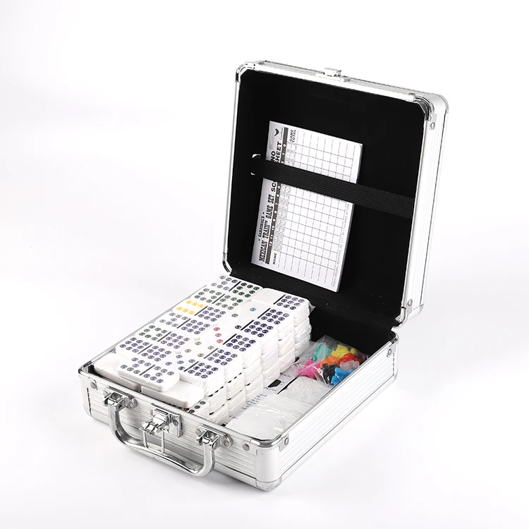 Hot sale gift box toy double 12 set aluminum box packaging domino