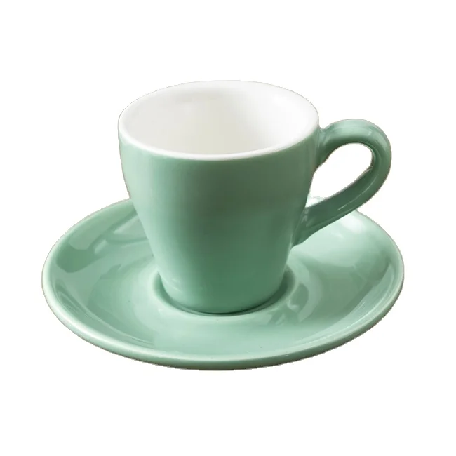 Hot sell   coffee cup and saucer set latte cup ceramic set for hotel store