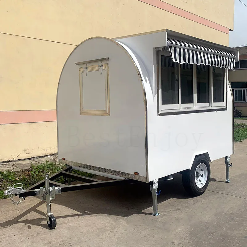 Retro Caravan Catering Fast Coffee Pizza Bar Ice Cream Bbq Chicken Mini Europe USA Concession Cart Van Mobile Food Truck Trailer