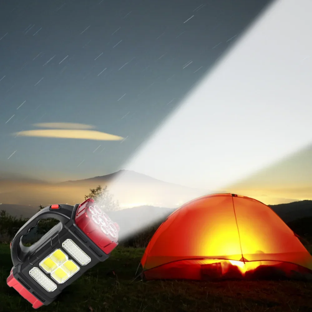 Hb-1678 High Power Work Light Solar Charge Usb Rechargeable Waterproof  Linterna Led Flashlight Torch