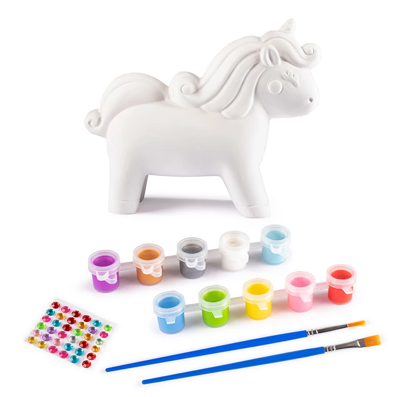 Amazon Sale DIY unicorn Painting Toys with brush and Pigment for Kids Education DIY toys handmade creative DIY Acrylic Paint