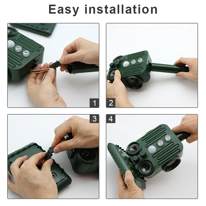 Ультразвуковой отпугиватель птиц и вредителей на солнечной батарее перезаряжаемый аккумулятор для диких животных Олень Собака Кошка Мышь репеллент