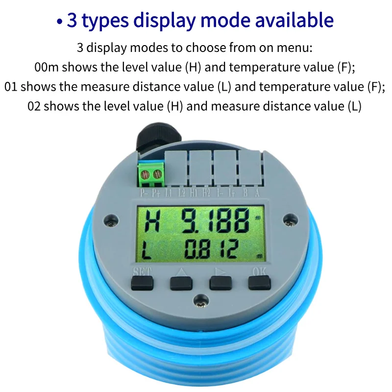 DC24V AC220V Ultrasonic Water Level Indicator Ultrasound Level Meter Ultrasonic Level Sensor Water Pump Alarm Controller