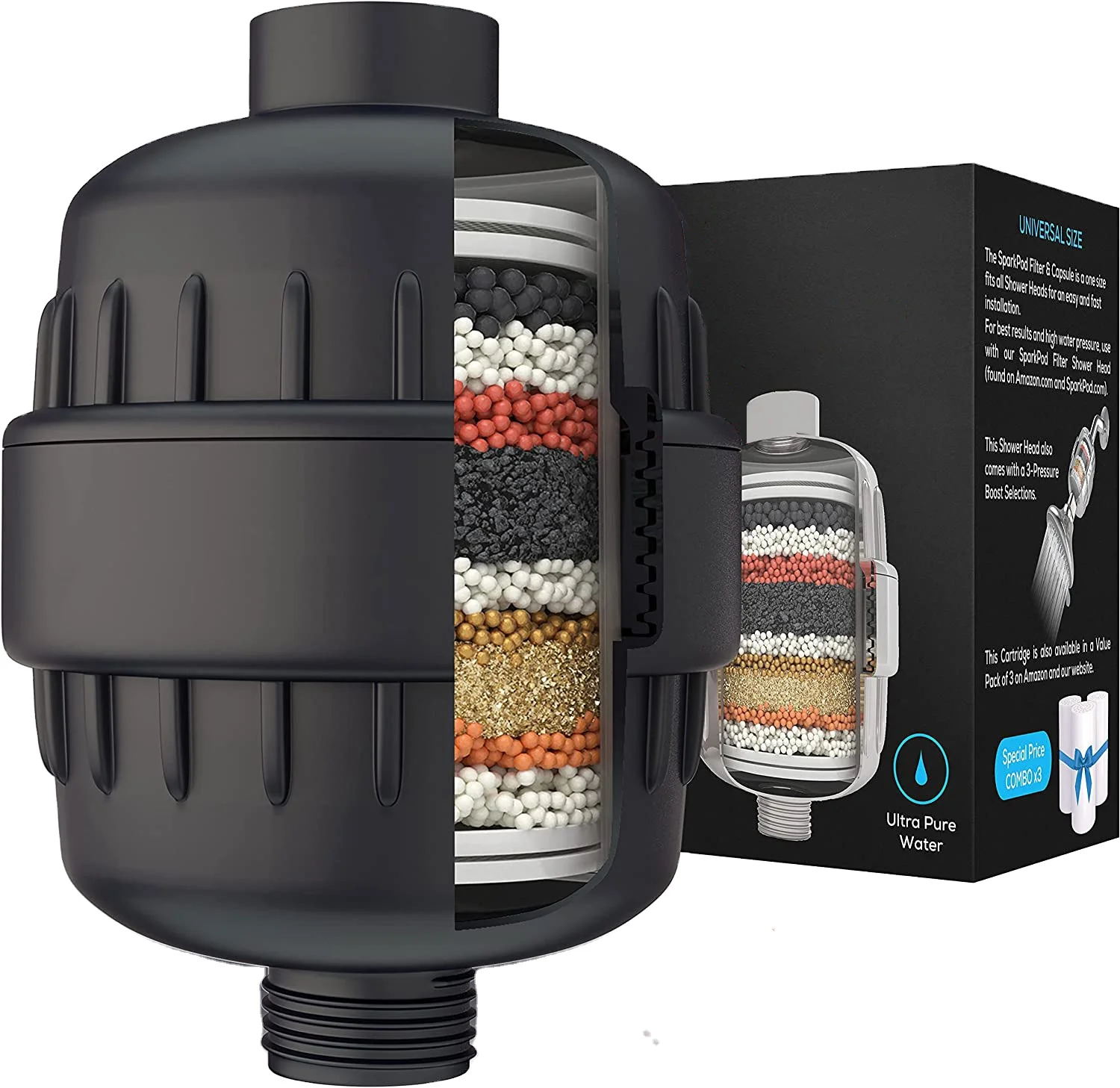 Rainsworth 15-Layer Shower Filter, Shower Head Water Filter