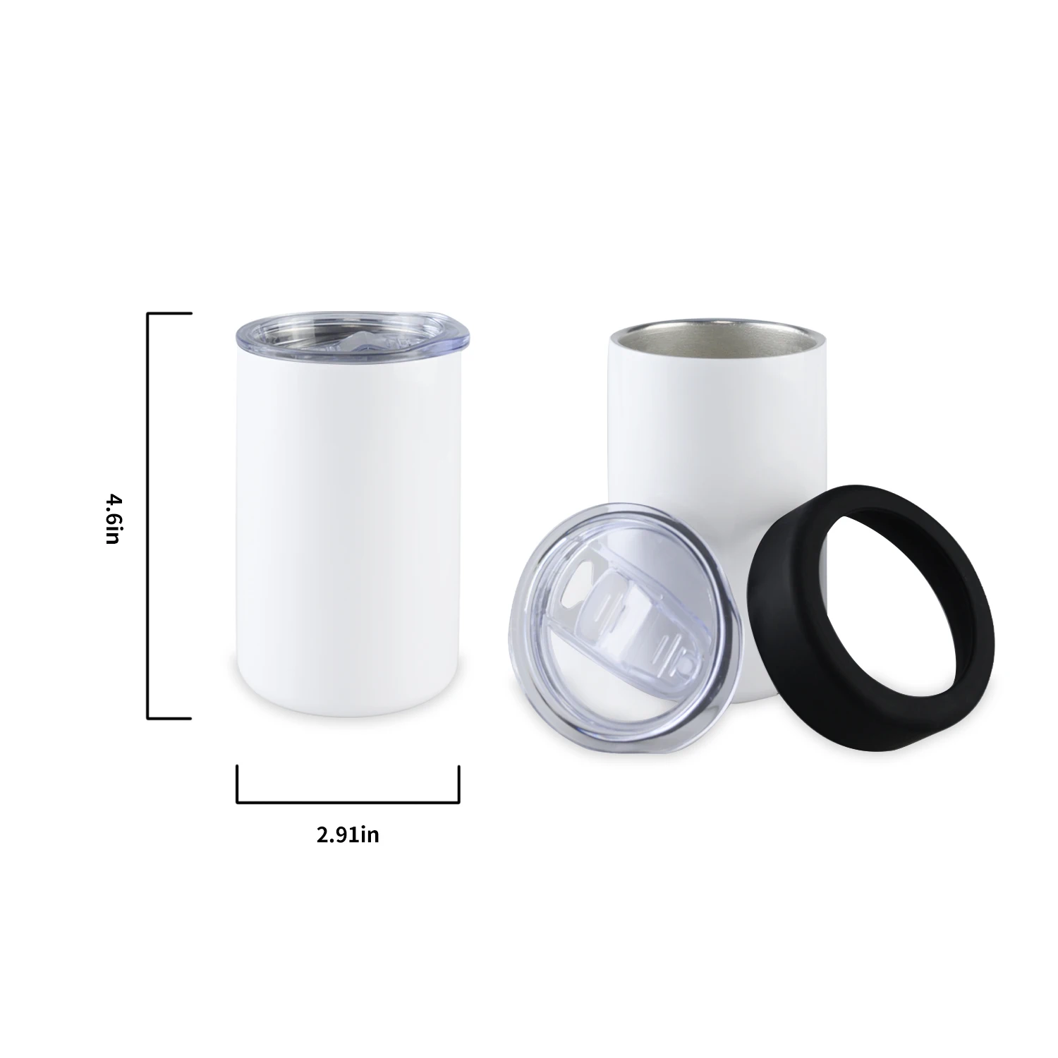 us warehouse free shipping stainless steel double wall blanks small can insulator 12oz skinny can cooler sublimation
