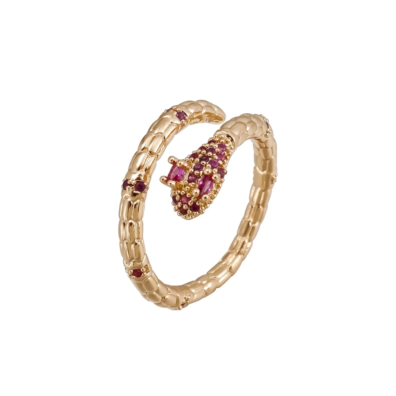 Ladies creative personality snake ring fashion color zircon jewelry factory wholesale