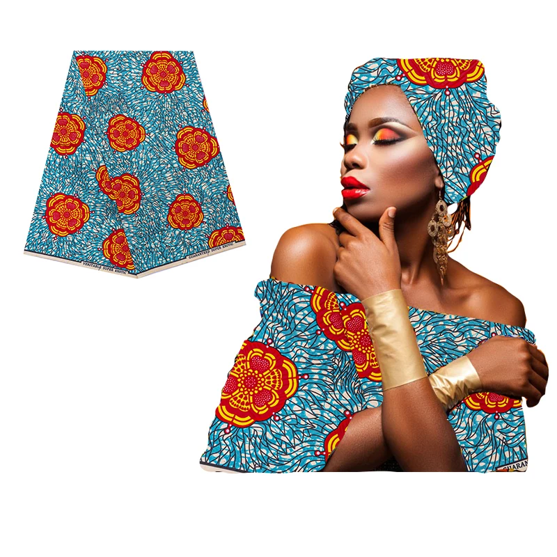 High quality products in China double-faced 100% polyester  super gold wax prints fabric african