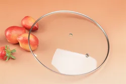 Chinese factory high quality transparent C type tempered cookware part glass cover with bakelite knob for skillet frying pan