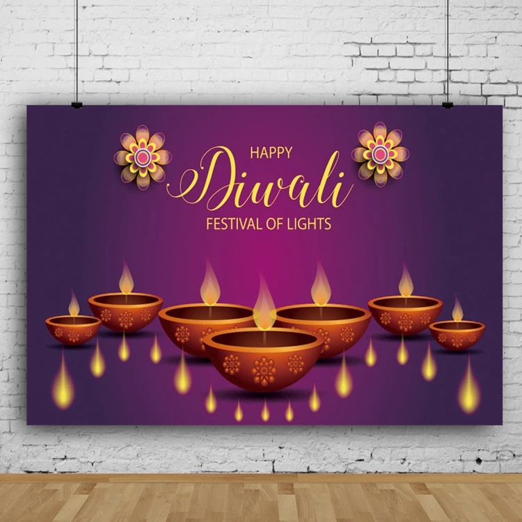 Indian Diwali Backdrop Decorations for Home Wall Hanging Diwali Photo Booth Props Background Banner Celebration Supplies H1079