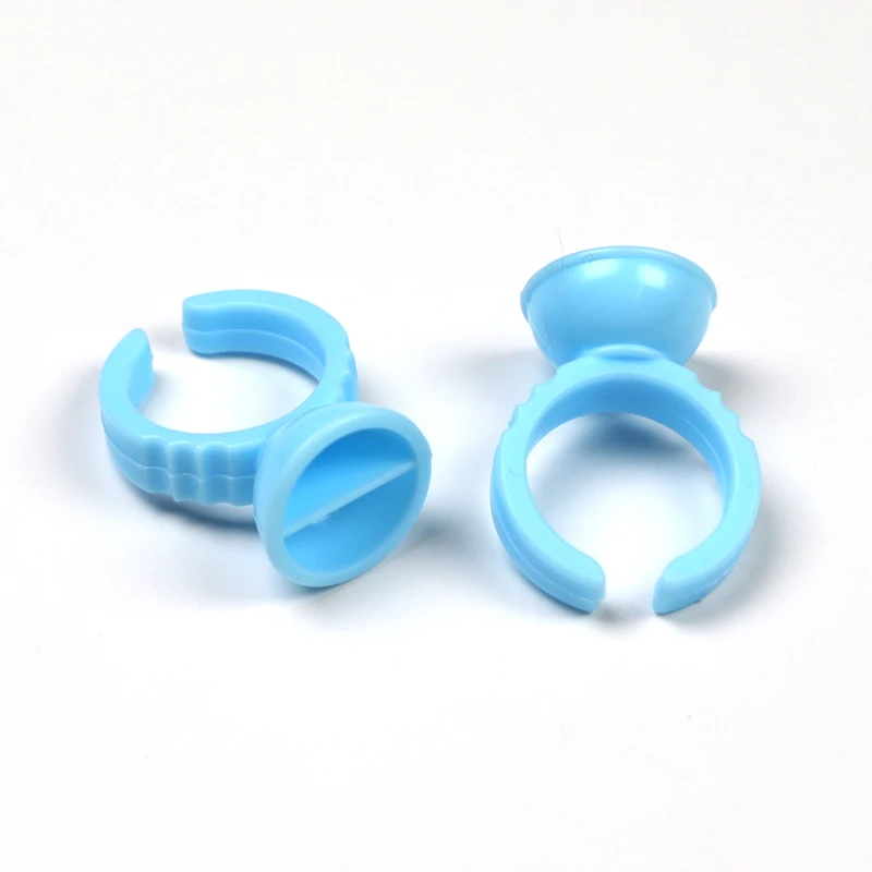 Bulk Plastic Glue Rings Container 100Pcs Package Pink Blue Plastic Cup Glue Ring