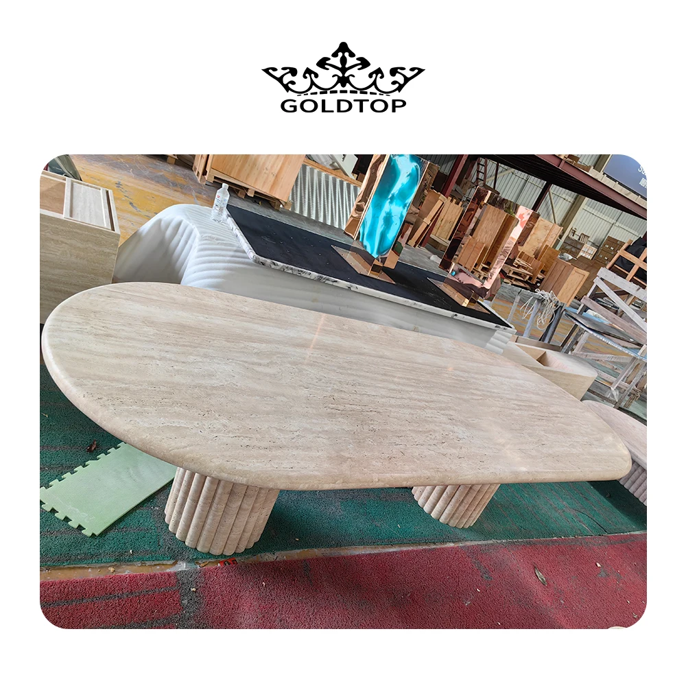 Goldtop OEM/ODM травертин дешевый кухонный стол столешница овальный из индейки Римский