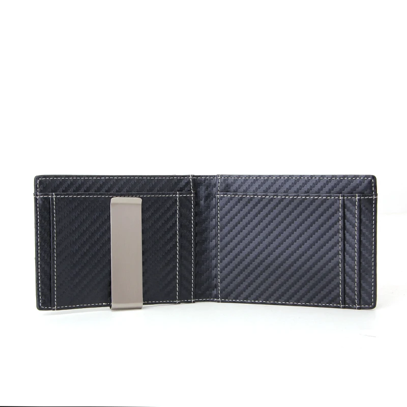 BSCI Certificated Manufacturer Mens Leather RFID Blocking Short Bifold Slim Wallet with Money Clip