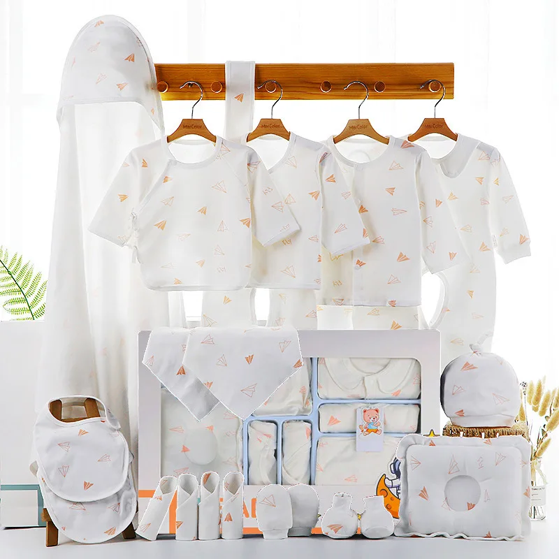 22pcs New Born Bodysuit  Baby Clothes Gift Set  100% Cotton All Season Baby Clothes Set With Gift Box