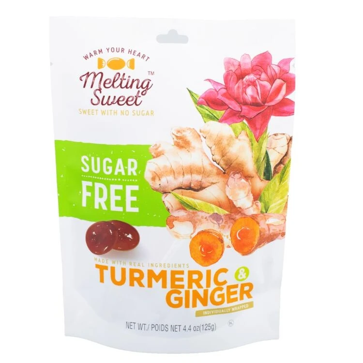 Melting sweet Sugar Free Hard Candy Turmeric Ginger Flavor 125g no added sugar gluten free  turmeri ginger hard candy
