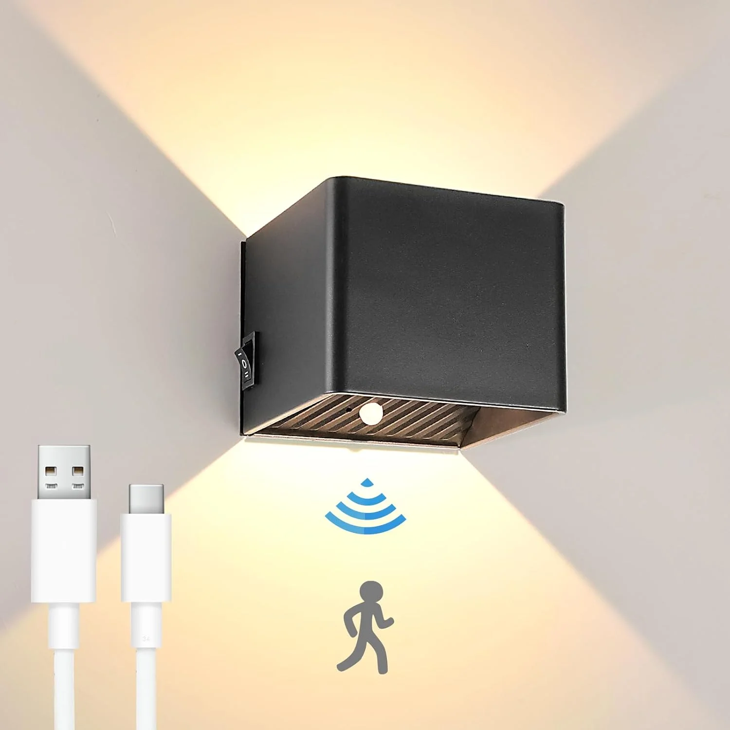 5200Mah Induction Smart Cordless Bedroom living room stair hallway scones modern led wall light battery rechargeable indoor Lamp