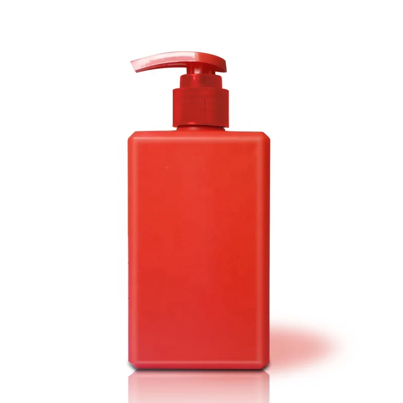 Yellow Matte Lotion Pump Bottle Oblong Square Shampoo Container HDPE Plastic Gel Packaging 200ml PE Bottle Cosmetics Soft Touch