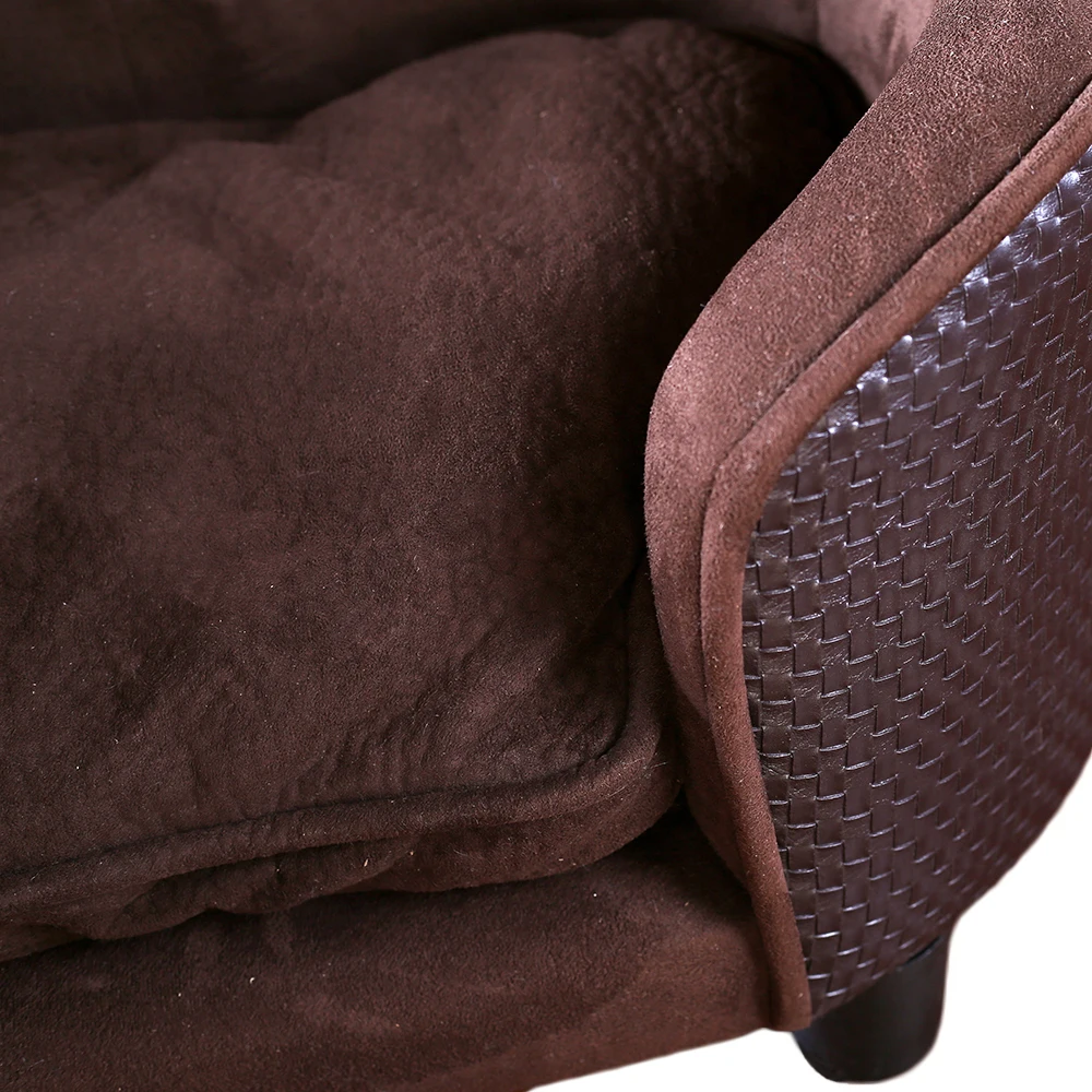 Роскошный бархатный диван для собак Hoopet из полиуретановой ткани 3/4