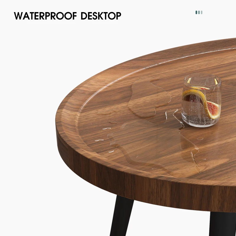Contemporary Round Nesting Coffee Table Bent Black Gold Metal Side Glass Marble Stone mdf Wood Nest of 3 Table Set Nesting Table