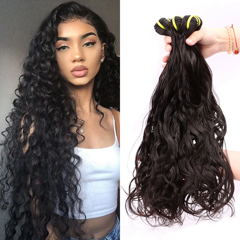 wholesale bundle deals human hair virgin 12a water wave hair bundles 100% virgin human hair bundles