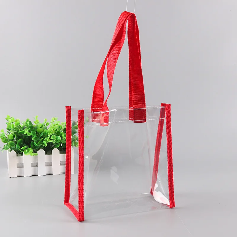 Tote Bags Pvc Plastic Tote Bag With Handles  Bulk Stadium Portable Clear Bags With  Logo