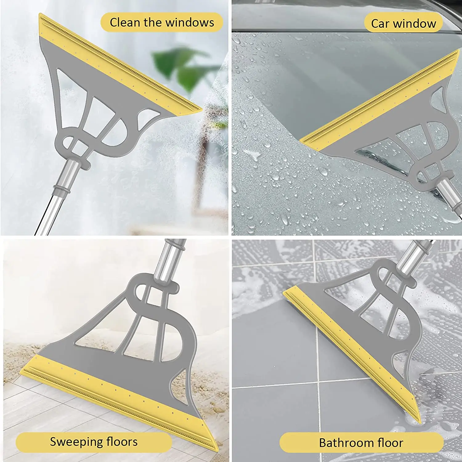 32*130CM Factory Wholesale Multifunction Magic Broom Sweeper, 2 in 1 Rubber Easy Remove Water, Pet Hair, Dust, Window Cleaning