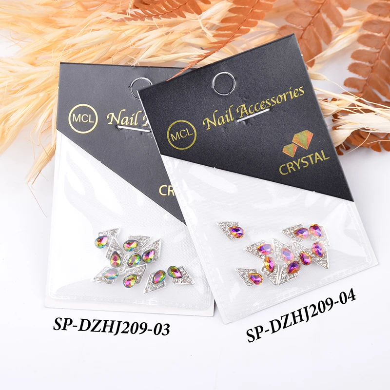 New Arrival Bulk Metal Nail Rhinestone Jewelry Chrome Heart Nail Charms