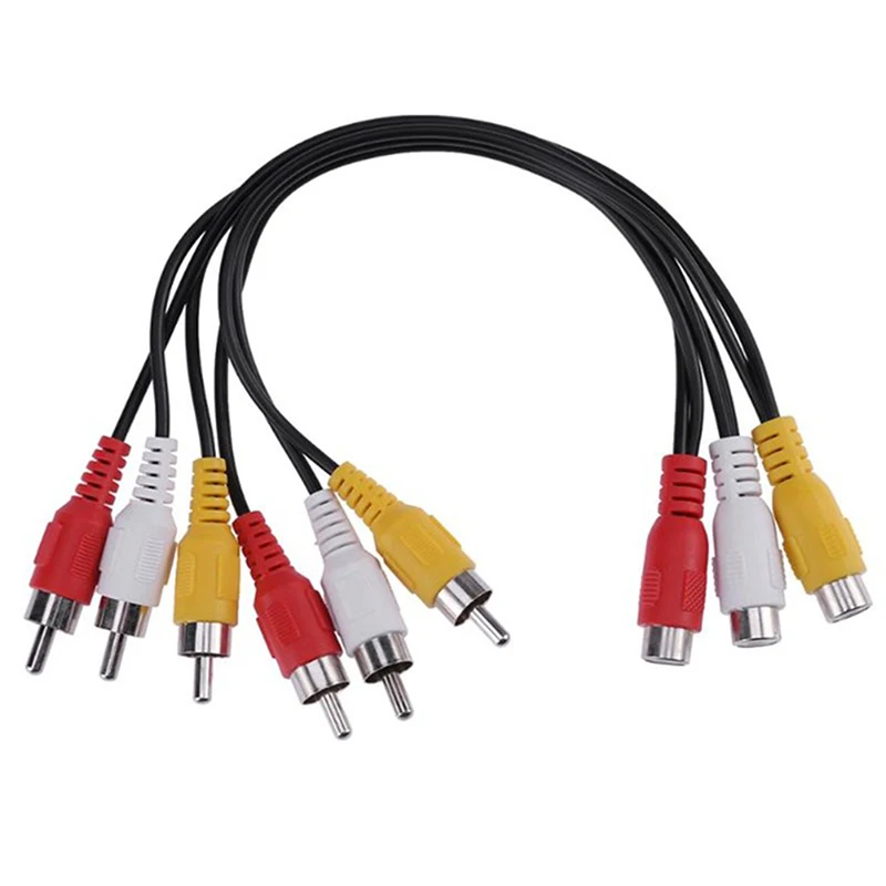 Заводские цены, переходник с 3 RCA разъемами «мама» на 6 RCA «папа», аудио-и видеокабель AV, универсальный кабель передачи данных, RCA кабель