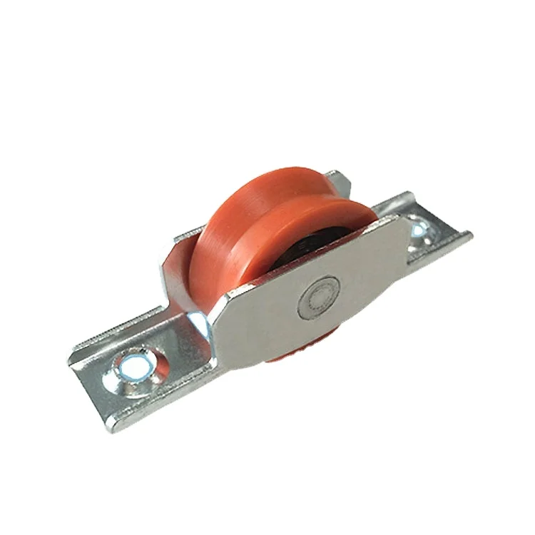 608zz High Carbon Steel Bearing Iron Housing With Zinc Plated Orange V Groove Nylon Wheel Sliding Roller Umbrella Wheel