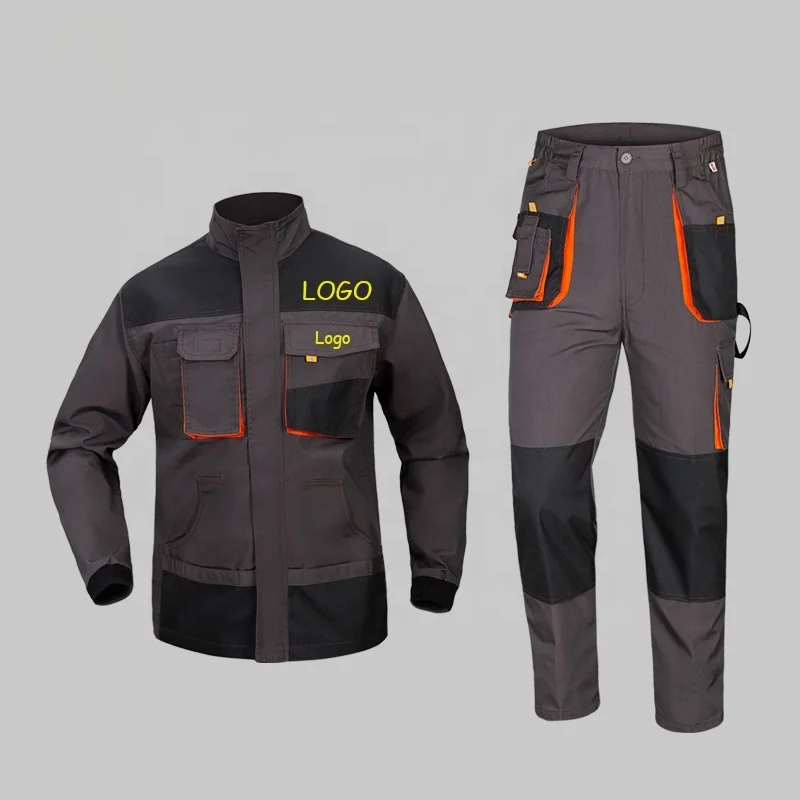 Custom Logo Industrial Long Sleeve Durable PPE Overall Trouser Mechanic Security Traffic Reflective Safety Clothing Workwear