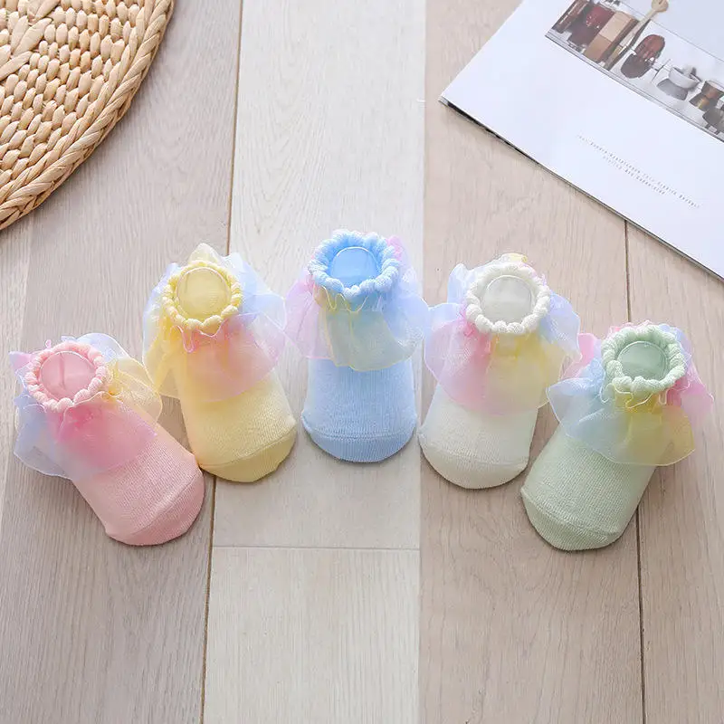 Cartoon Comfortable 100% Cotton Breathable Quick Dry Anti-Foul Baby Bow Socks
