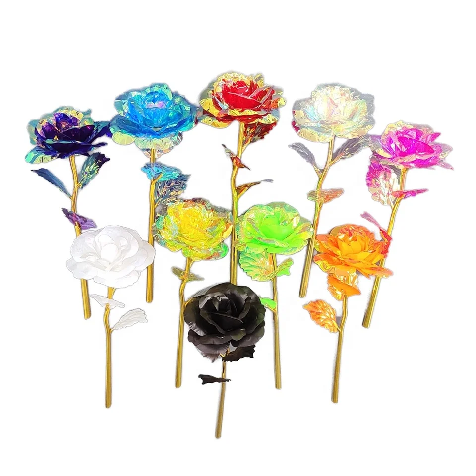 Galaxy Rose Rainbow Plastic Flower Artificial Decorative Party Decorations and Gift