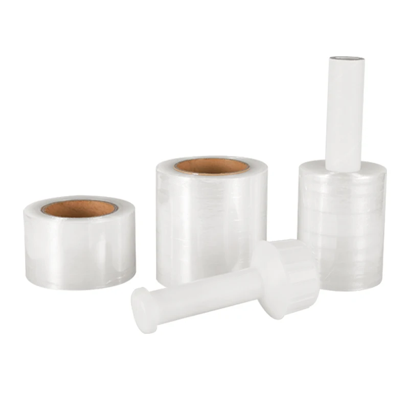 Manufacturer PE Mini Stretch Film For Packaging Pallet Lldpe Plastic wrapping 17mic hand stretch Wrap with handle