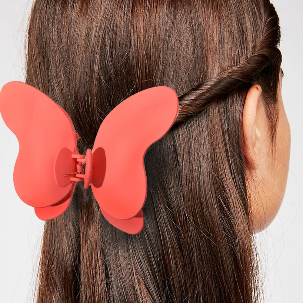 Wholesale Fashion 16cm Oversized Butterfly Double Layers Claw Clamp 3D Plastic Hair Clips Girls Candy Colors Jaw Clips