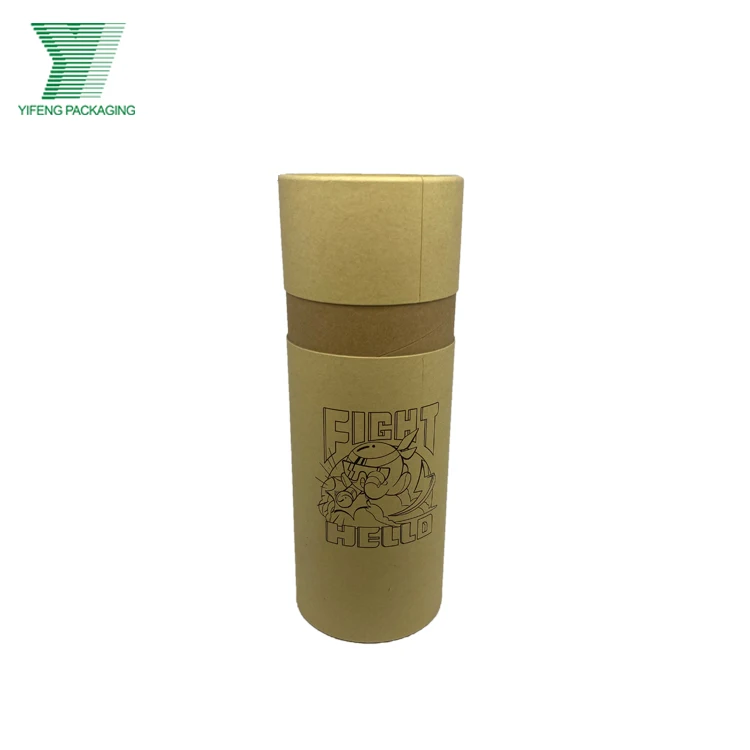 30ml Custom round package white black kraft brown paper tube for essential oil glass dropper bottle jar