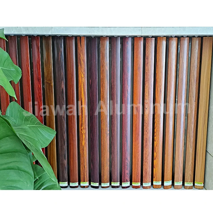 6063 T5 cladding wood laminate on aluminium Guangzhou manufacturer timber look cladding aluminium batten extrusion profile