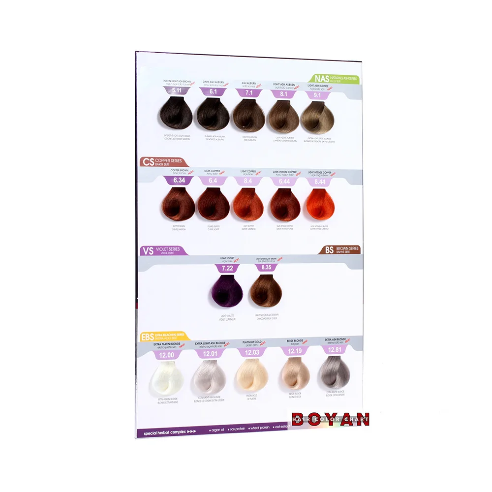 17 colors hair shade card for MORFOSE hair dye book