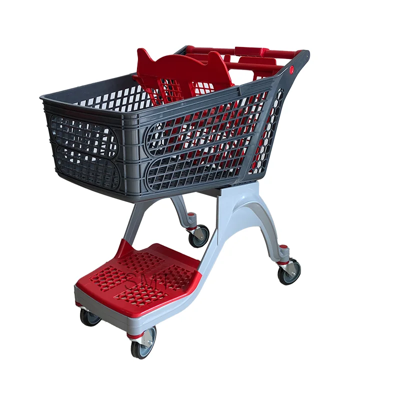 Wholesale All Plastic Retail Grocery Store Pure Plastic Supermarket Shopping Trolley Cart