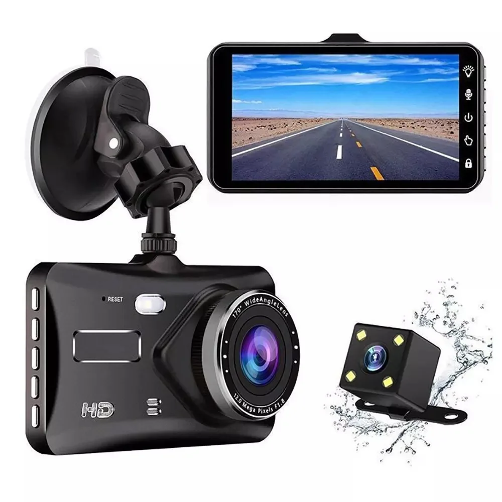 4 inch touch screen Dashcam 1080P HD dual lens car front and rear dual recording Car camera