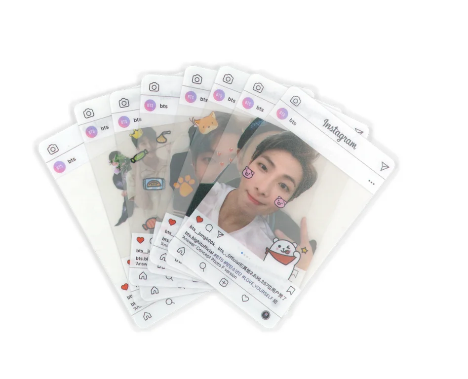 Custom Design PVC Clear Ins Small Card Transparent PVC Photocard Waterproof Card