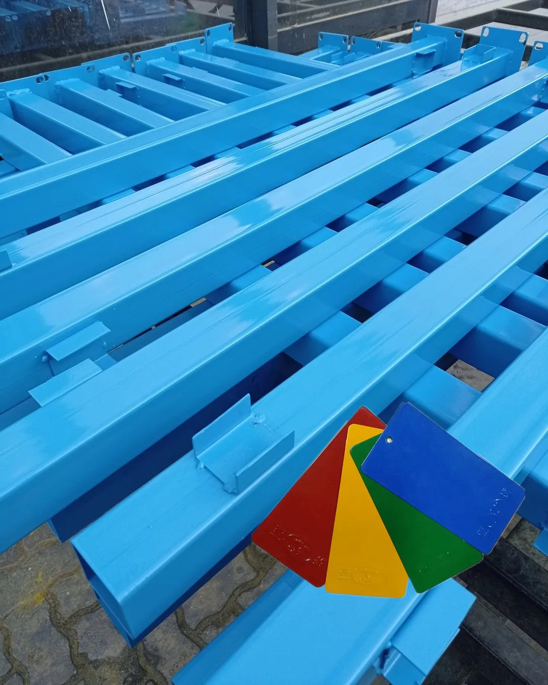 exteriors restoration painting RAL 5012 Light blue color powder coating