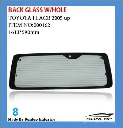 sunlop hiace auto  body parts #000162  back glass with hole  rear glass 68105-26290  hiace200 commuter 2005-2018
