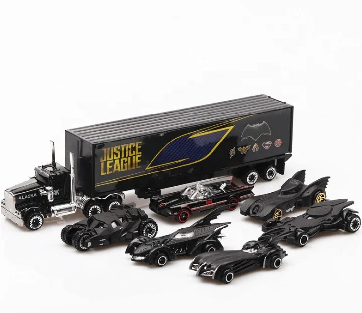 
Hot selling 1:43 Simulation mini slide Alloy Diecast model truck super hero chariot Bat Tumbler man car toy for kid 